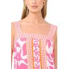 Vince Camuto Women’s Printed Challis Smocked Bodice Maxi Dress(Taffy Pink)