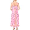 Vince Camuto Women’s Printed Challis Smocked Bodice Maxi Dress(Taffy Pink)