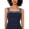 Vince Camuto Women’s Printed Hanky Hem Tank Midi Dress(Classic Navy)