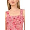 Vince Camuto Women’s Printed Sleeveless Thick Strap Maxi Dress(Lobster Red)