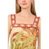 Vince Camuto Women’s Printed Square Neck Smocked Back Maxi Dress(Sage)
