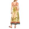 Vince Camuto Women’s Printed Square Neck Smocked Back Maxi Dress(Sage)