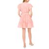 Vince Camuto Women’s Puff Sleeve Notch Neck Tie Waist Mini Dress(Summer Rose)