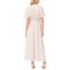 Vince Camuto Women’s Short Puff Sleeve Front Placket Maxi Dress(Lake Breeze)