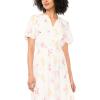 Vince Camuto Women’s Split-Neck Puff Sleeve Maxi Dress(Lemon Cream)