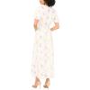 Vince Camuto Women’s Split-Neck Puff Sleeve Maxi Dress(Lemon Cream)