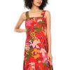 Vince Camuto Women’s Square Neck Maxi Dress(Lobster Red)
