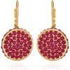 Vince Camuto Goldtone Fuschia Crystal Stone Drop Earrings