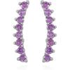 Vince Camuto Silvertone Amethyst Crystal Stone Stud Earrings