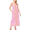 Vince Camuto Women’s Printed Challis Smocked Bodice Maxi Dress(Taffy Pink)