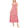 Vince Camuto Women’s Printed Sleeveless Thick Strap Maxi Dress(Lobster Red)