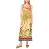 Vince Camuto Women’s Printed Square Neck Smocked Back Maxi Dress(Sage)