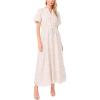 Vince Camuto Women’s Short Puff Sleeve Front Placket Maxi Dress(Lake Breeze)