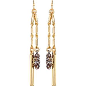 Vince Camuto Goldtone Hematite Crystal Stone Strand Linear Drop Earrings