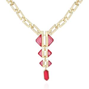 Vince Camuto Goldtone Tri Rose Stone Drop Pendant Necklace