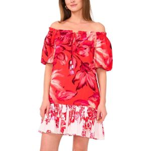 Vince Camuto Women’s Off-the-Shoulder Mini Dress(Poppy)