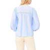 Vince Camuto Women’s Crew Neck Pleated Long Sleeve Blouse(Cool Lavender)