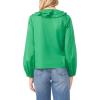 Vince Camuto Women’s Double Ruffle Front V-Neck Long Sleeve Blouse(Field Green)