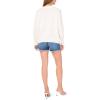 Vince Camuto Women’s Flag Print Long Sleeve Crew Neck Sweater(Antique White)