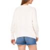 Vince Camuto Women’s Flag Print Long Sleeve Crew Neck Sweater(Antique White)