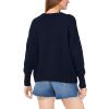 Vince Camuto Women’s Flag Print Long Sleeve Crew Neck Sweater(Classic Navy)