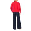 Vince Camuto Women’s Lighthouse Motif Crew Neck Long Sleeve Sweater(Racing Red)