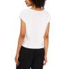 Vince Camuto Women’s Sequin V Neck Short Sleeve Sweater(Antique White Silver)