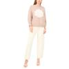 Vince Camuto Women’s Shell Motif Crew Neck Long Sleeve Sweater(Sweet Taupe)