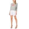 Vince Camuto Women’s Sparkler Motif Crew Neck Long Sleeve Sweater(Light Heather Grey)