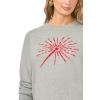 Vince Camuto Women’s Sparkler Motif Crew Neck Long Sleeve Sweater(Light Heather Grey)