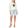 Vince Camuto Women’s Star Motif Crew Neck Long Sleeve Sweater(Antique White)