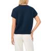 Vince Camuto Women’s Star Motif Crew Neck Short Sleeve Sweater(Classic Navy)