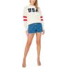 Vince Camuto Women’s USA Crew Neck Long Sleeve Sweater(Antique White)