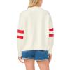 Vince Camuto Women’s USA Crew Neck Long Sleeve Sweater(Antique White)