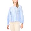 Vince Camuto Women’s Crew Neck Pleated Long Sleeve Blouse(Cool Lavender)