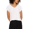 Vince Camuto Women’s Sequin V Neck Short Sleeve Sweater(Antique White Silver)