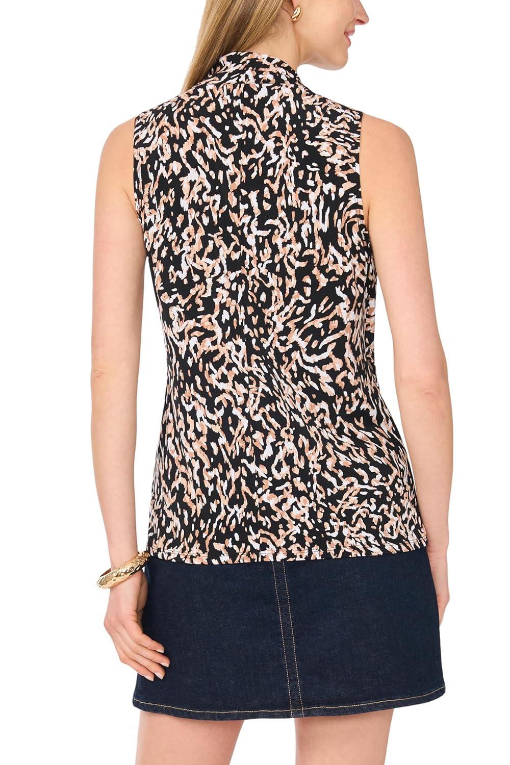 image:imageVince Camuto Womens Front Cross Over Wrap Sleeveless Tank TopRich Black