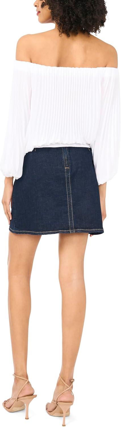image:imageVince Camuto Womens Off the Shoulder Pleated BlouseUltra White