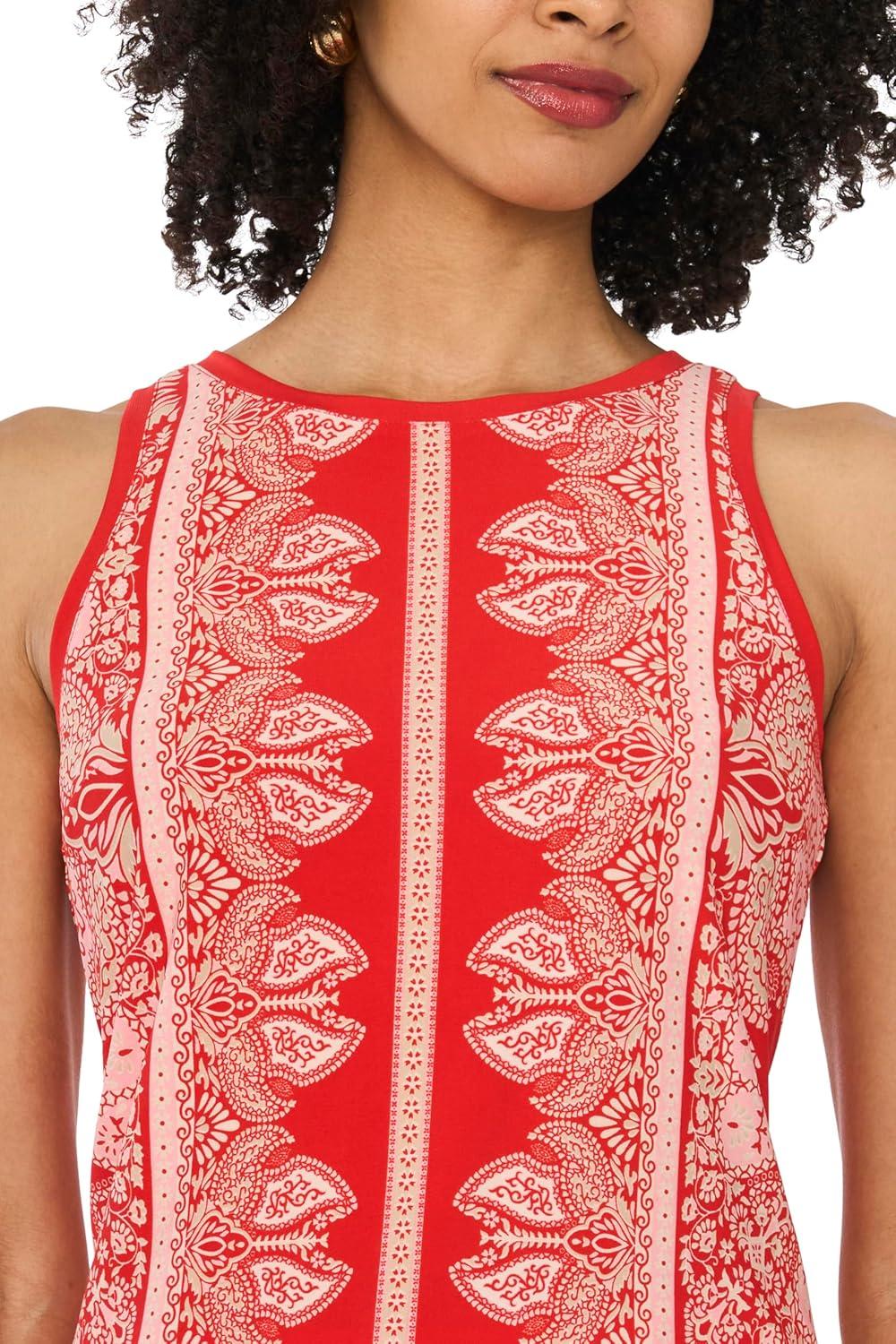 image:imageVince Camuto Womens Printed Sleeveless Tank TopLobster Red