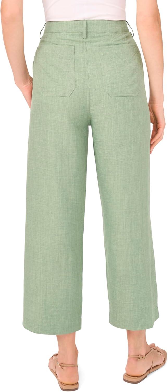 image:imageVince Camuto Womens Soft Twill Cropped Front Pocket PantsEucalyptus