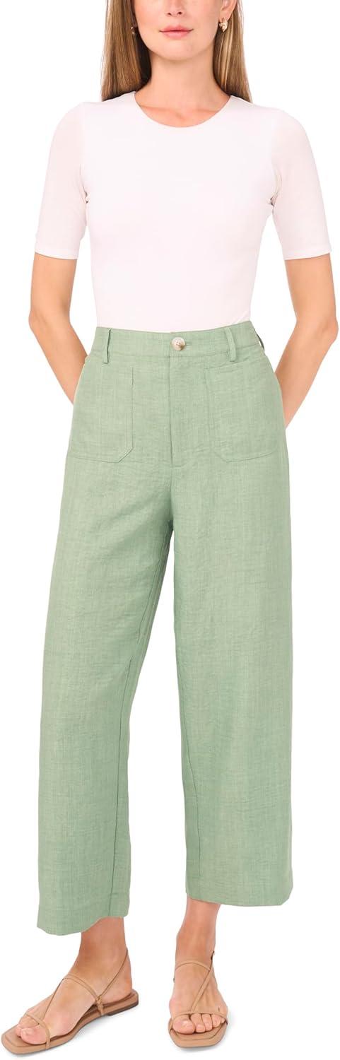 image:imageVince Camuto Womens Soft Twill Cropped Front Pocket PantsEucalyptus