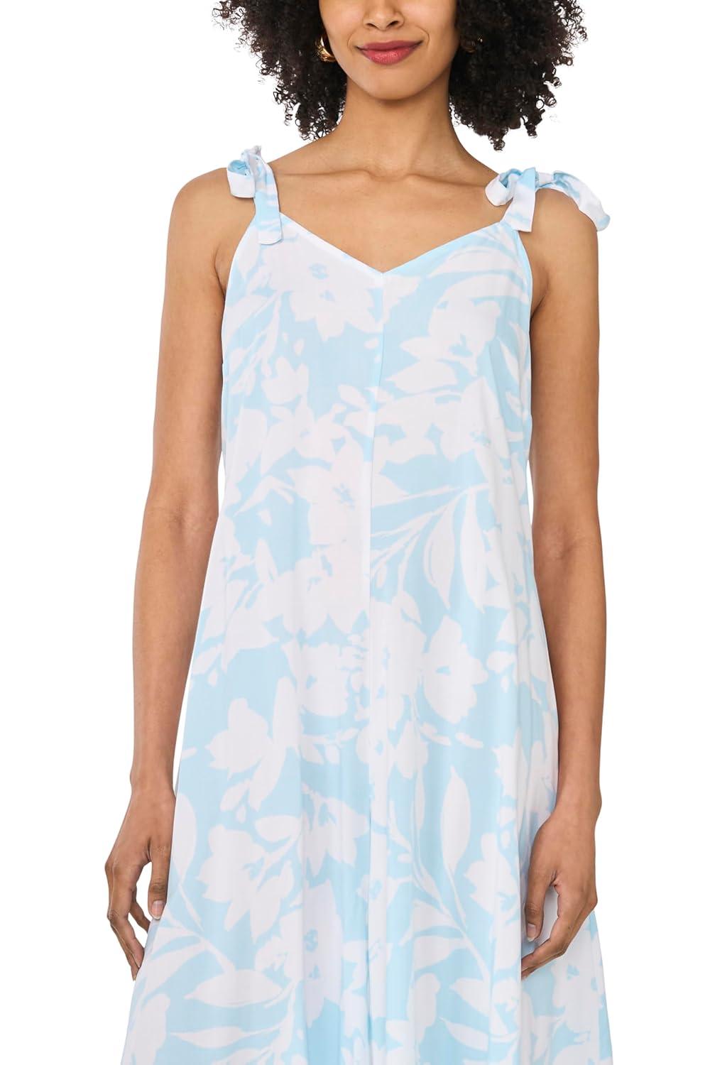 image:imageVince Camuto Womens Tie Strap Sleeveless Wide Leg JumpsuitBlue Cloud