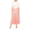 Vince Camuto Women’s Back Elastic Waist Flowy Maxi Skirt(Lobster Red)