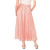 Vince Camuto Women’s Back Elastic Waist Flowy Maxi Skirt(Lobster Red)