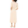 Vince Camuto Women’s Drawcord Waist Midi Shirt Dress(Birch)