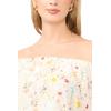 Vince Camuto Women’s Floral Off the Shoulder Long Sleeve Blouse(Ultra White)