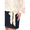 Vince Camuto Women’s Floral Off the Shoulder Long Sleeve Blouse(Ultra White)