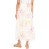 Vince Camuto Women’s Floral Pleated Straight Hem Maxi Skirt(Lemon Cream)