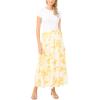 Vince Camuto Women’s Floral Pleated Straight Hem Maxi Skirt(New Ivory)