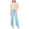 Vince Camuto Women’s Floral Print Tie Neck 3/4 Sleeve Blouse(Ultra White)
